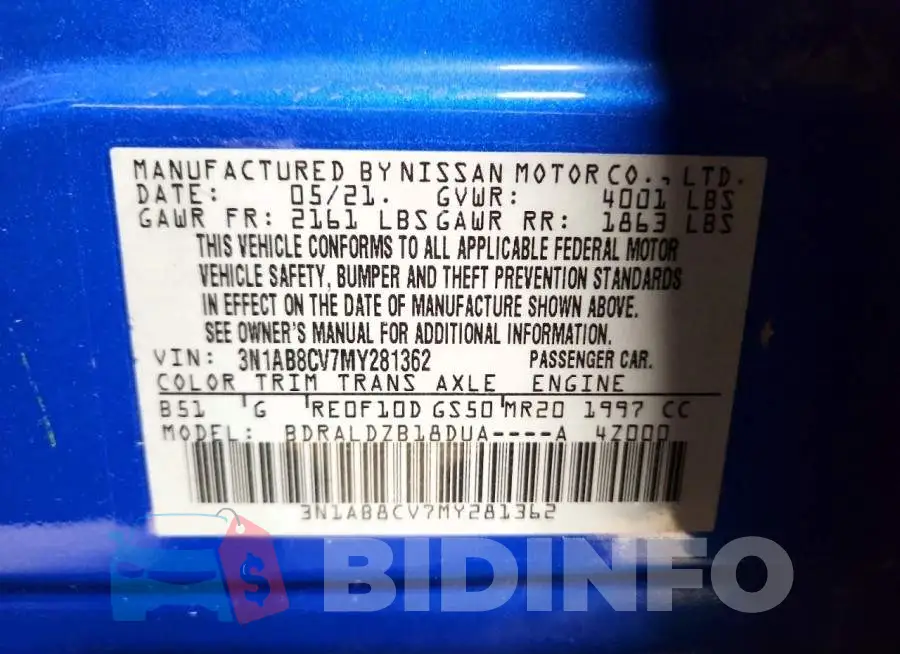 3N1AB8CV7MY281362 Photo# 12
