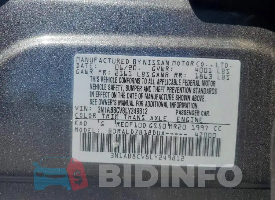 3N1AB8CV8LY249812 Photo# 12