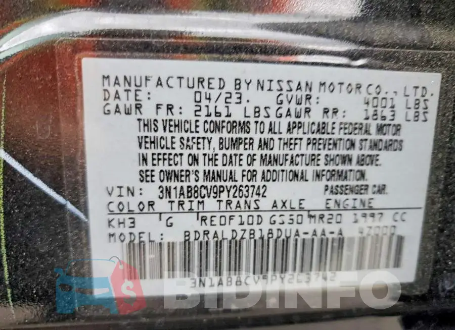 3N1AB8CV9PY263742 Photo# 12
