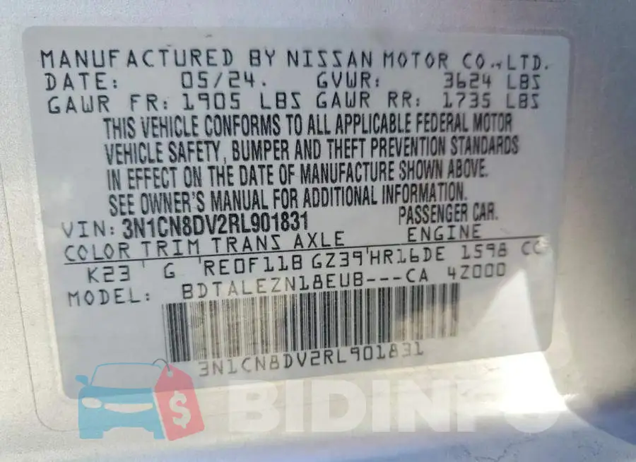 3N1CN8DV2RL901831 Photo# 13