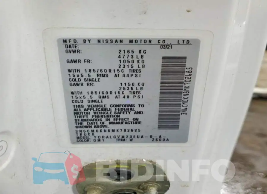 3N6CM0KN8MK702685 Photo# 13