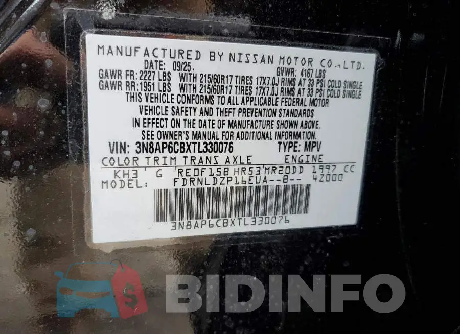 3N8AP6CBXTL330076 Photo# 13