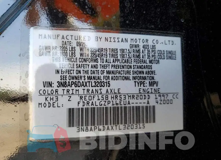 3N8AP6DAXTL320315 Photo# 14