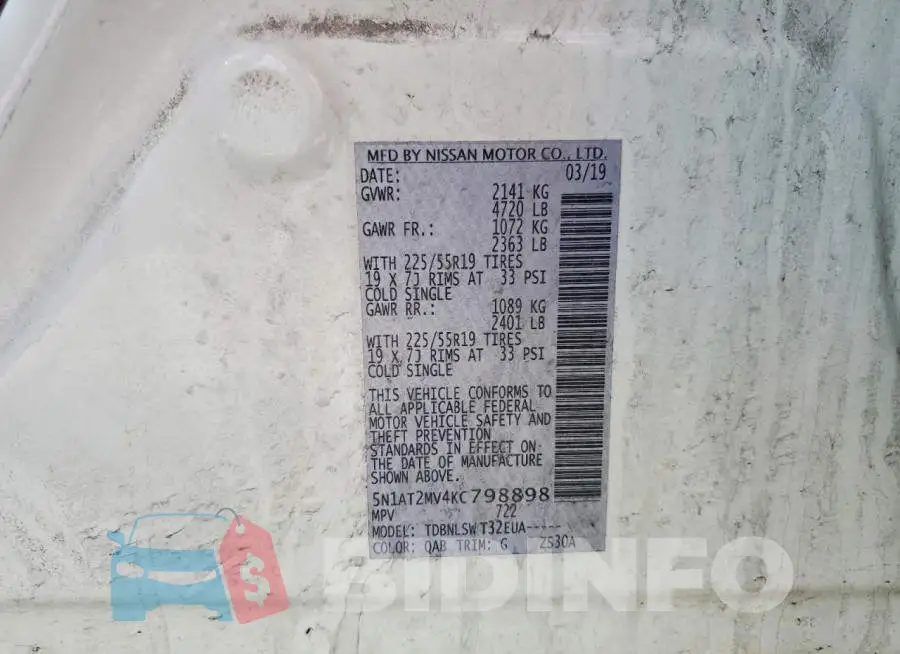 5N1AT2MV4KC798898 Photo# 13