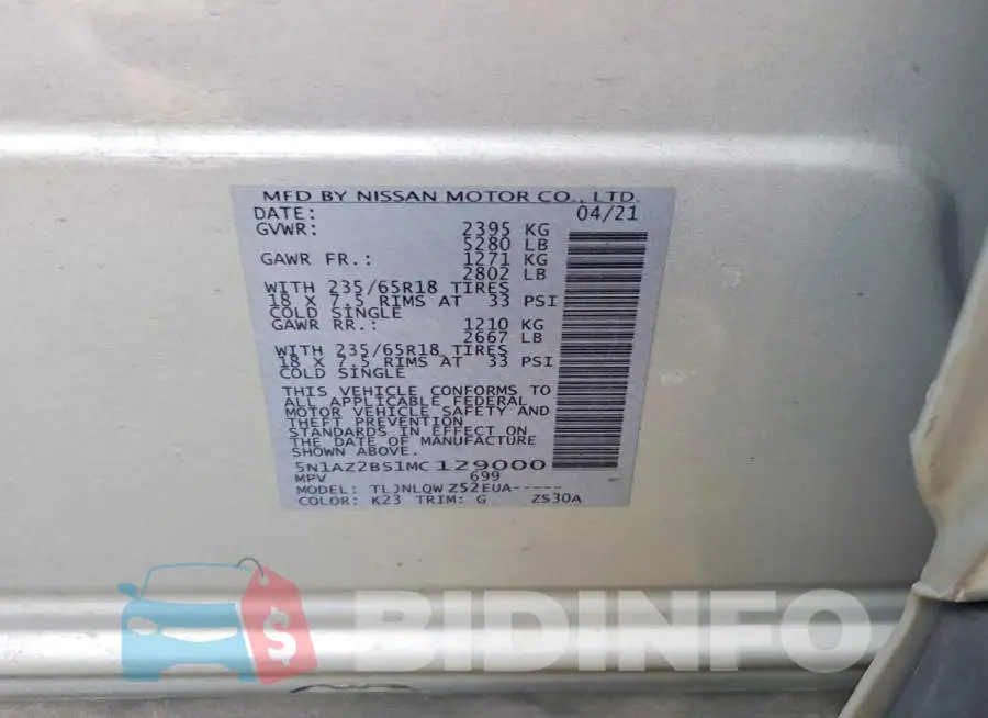 5N1AZ2BS1MC129000 Photo# 12
