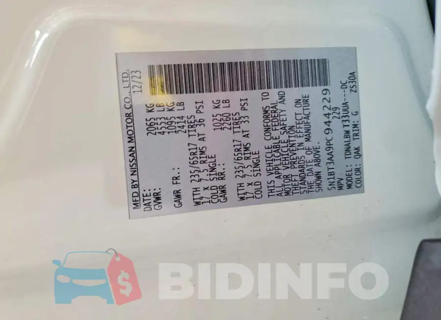 5N1BT3AA9PC944229 Photo# 13