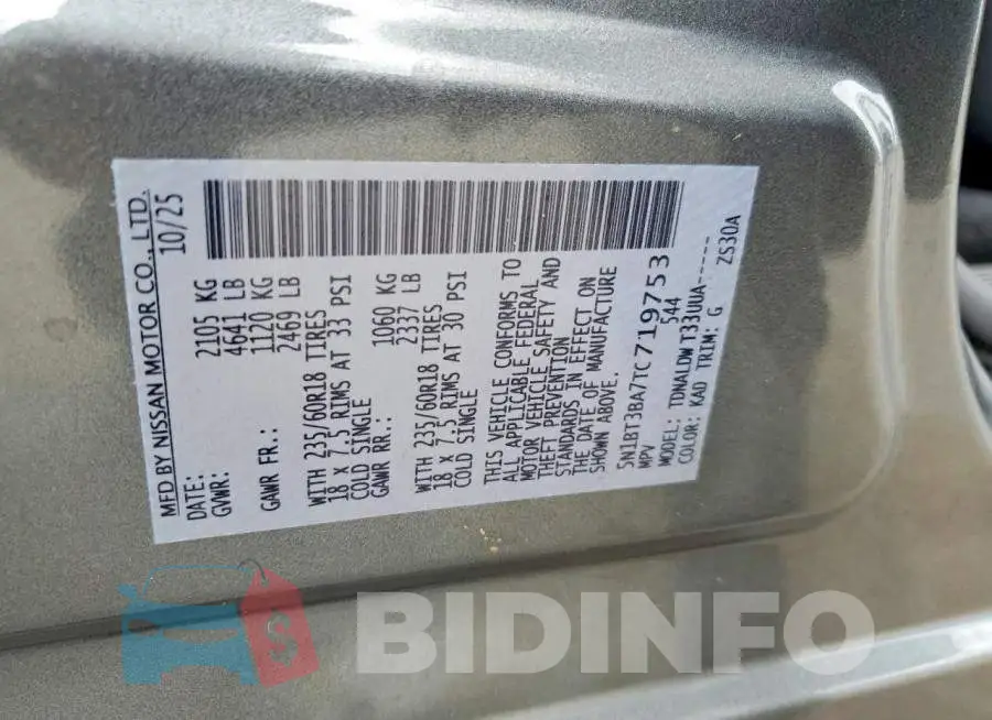 5N1BT3BA7TC719753 Photo# 13