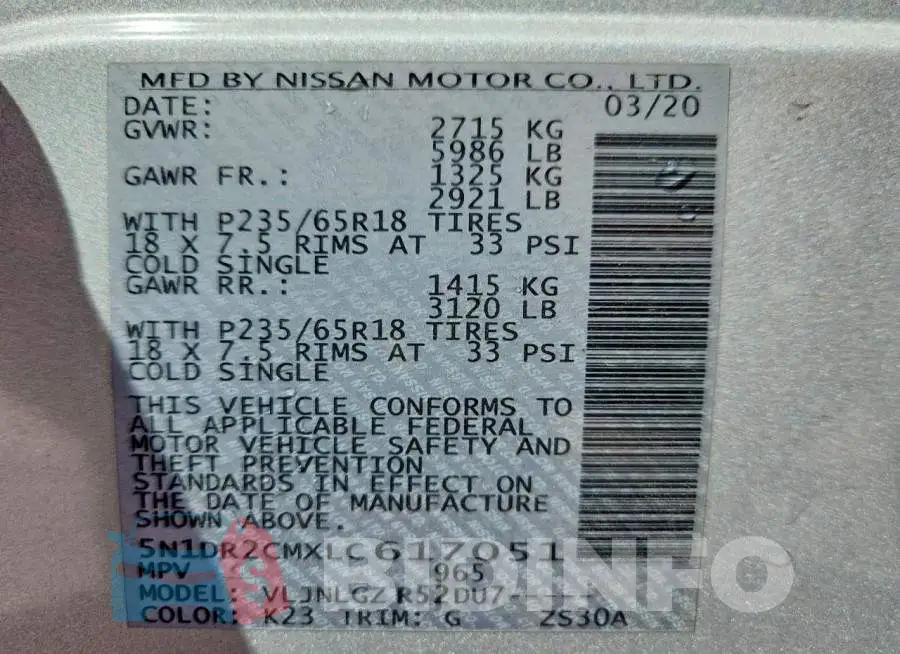 5N1DR2CMXLC617051 Photo# 14