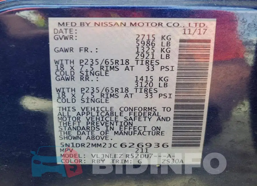 5N1DR2MM2JC626936 Photo# 13