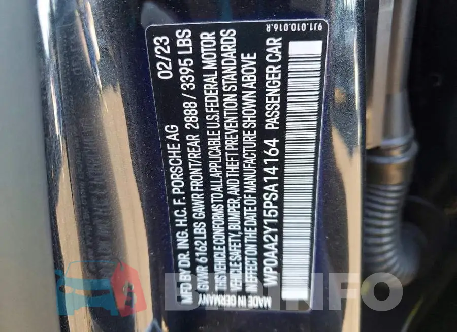 WP0AA2Y15PSA14164 Photo# 13
