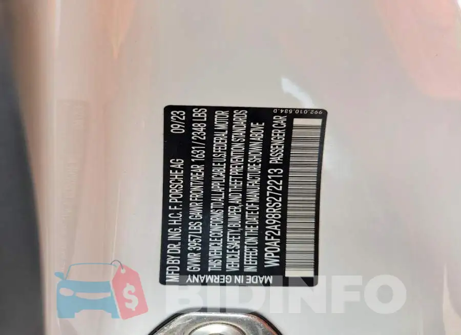 WP0AF2A98RS272213 Photo# 12