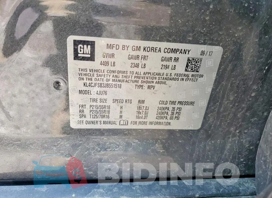 KL4CJFSB3JB551518 Photo# 12