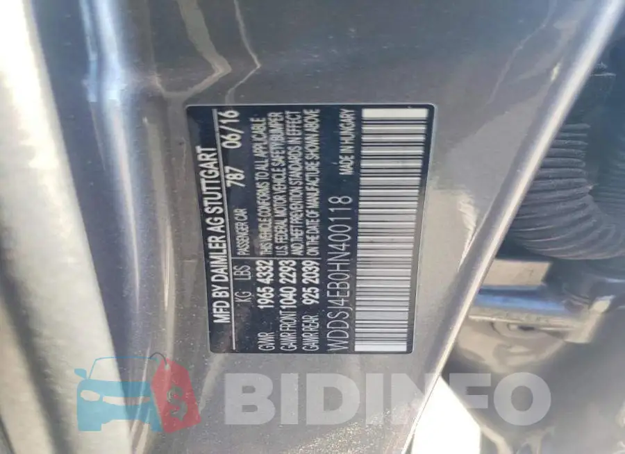 WDDSJ4EB0HN400118 Photo# 12