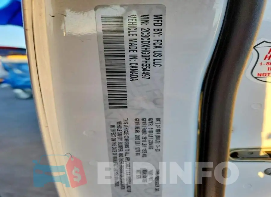 2C3CDXHG0PH554497 Photo# 12