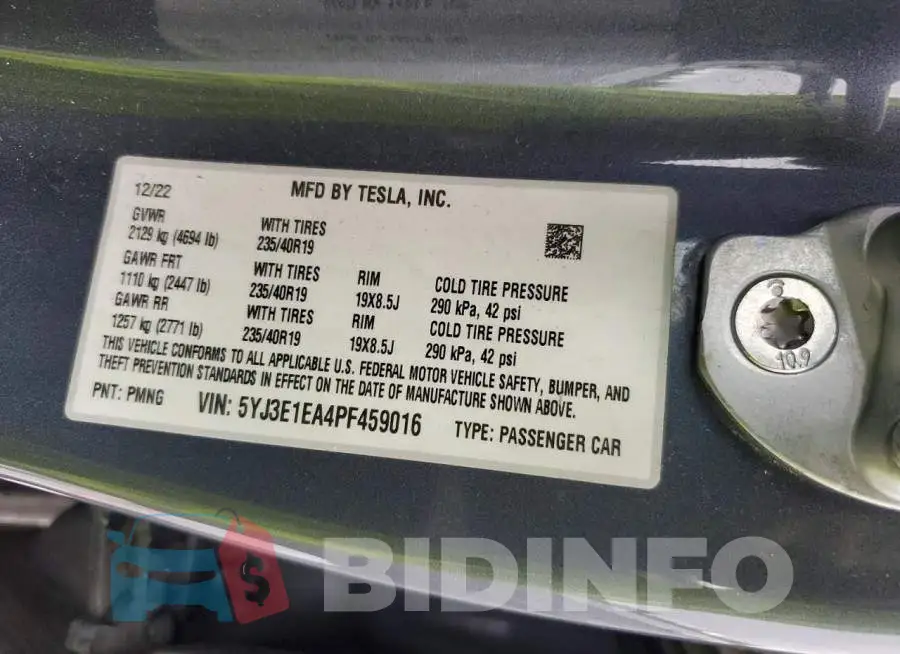 5YJ3E1EA4PF459016 Photo# 12