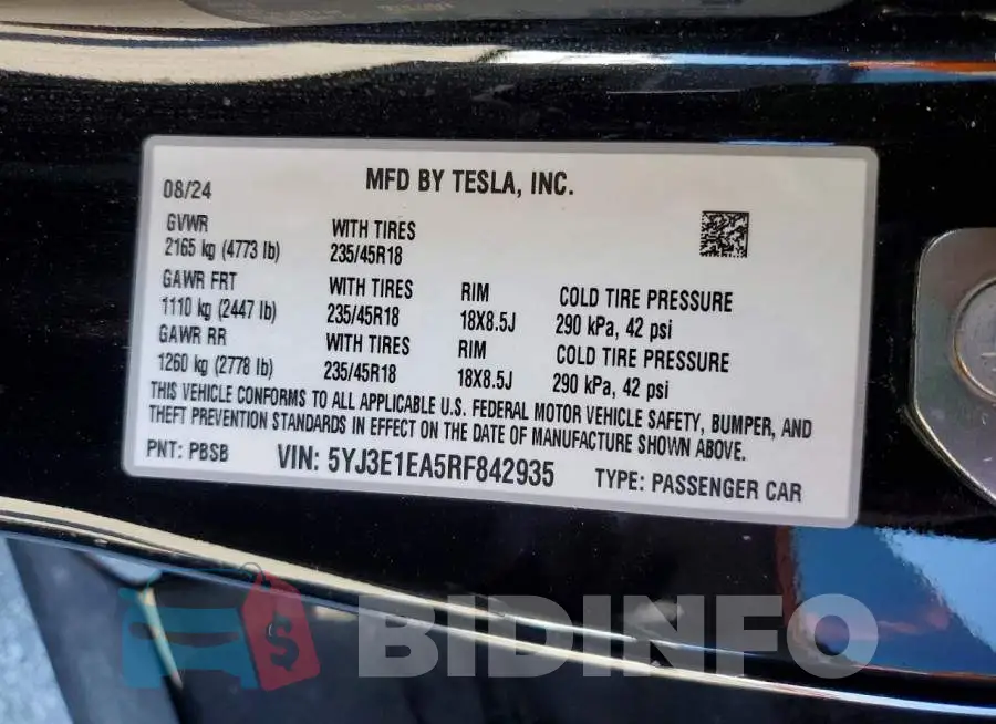 5YJ3E1EA5RF842935 Photo# 12