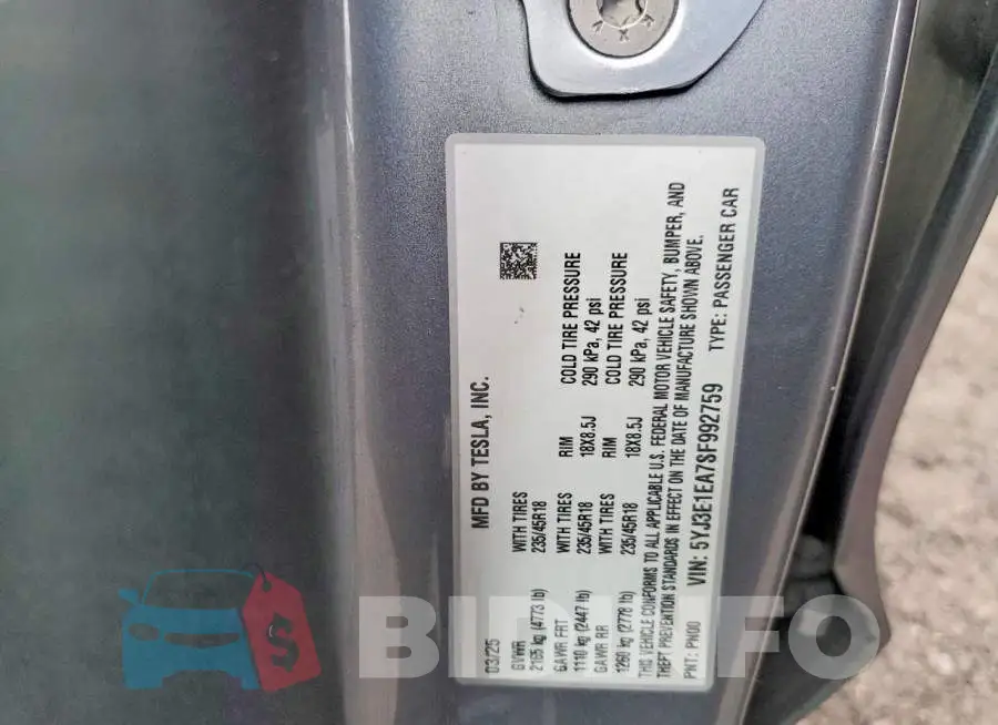 5YJ3E1EA7SF992759 Photo# 12