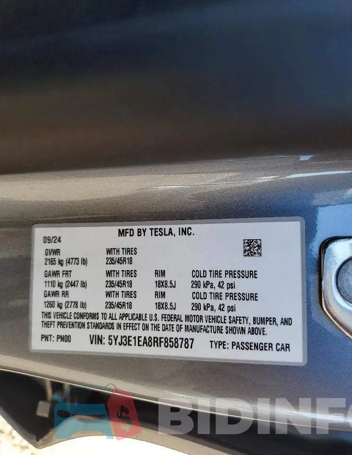 5YJ3E1EA8RF858787 Photo# 12