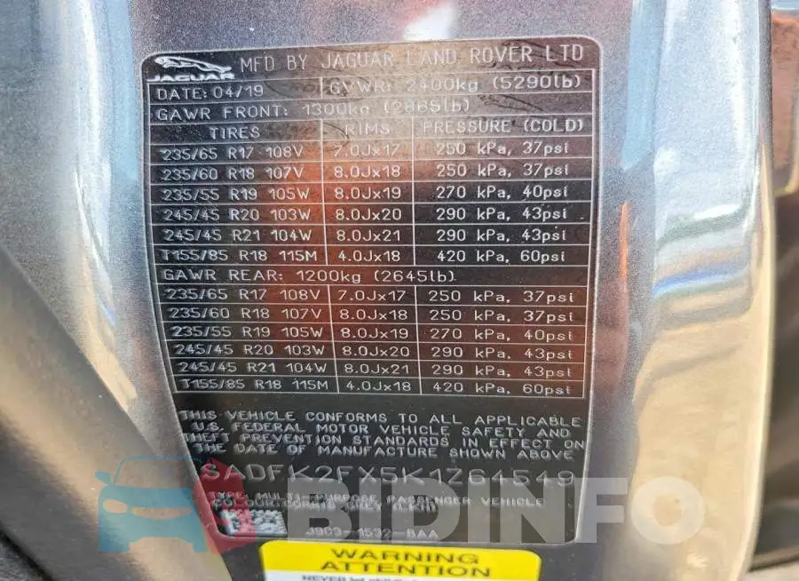 SADFK2FX5K1Z64549 Photo# 12