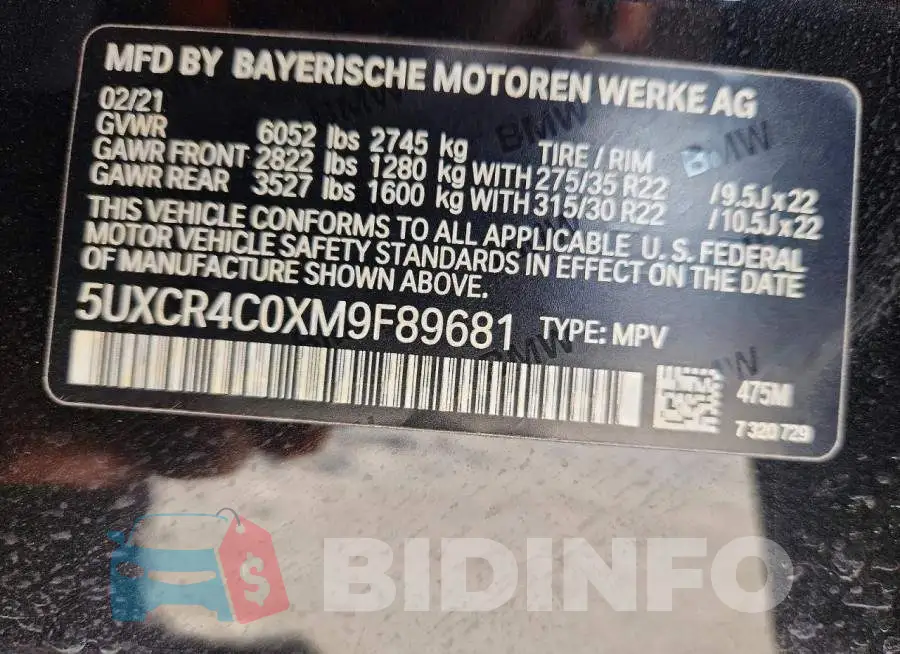 5UXCR4C0XM9F89681 Photo# 14