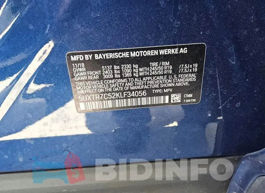 5UXTR7C52KLF34056 Photo# 13
