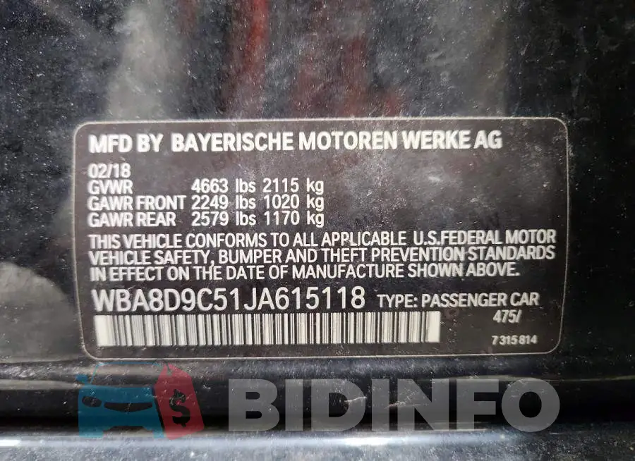 WBA8D9C51JA615118 Photo# 12