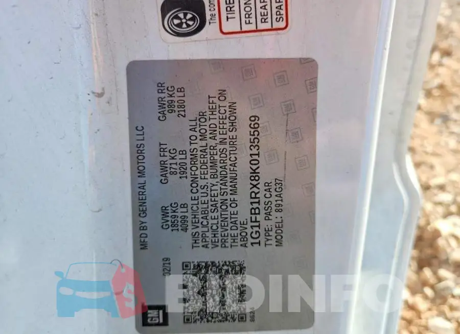 1G1FB1RX8K0135569 Photo# 13