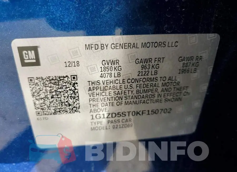 1G1ZD5ST0KF150702 Photo# 12