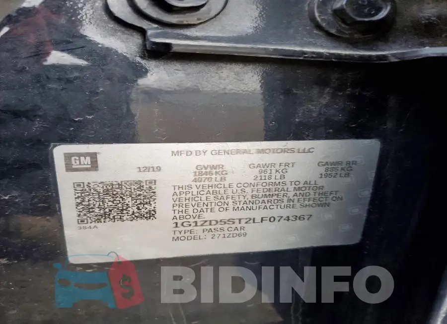1G1ZD5ST2LF074367 Photo# 12