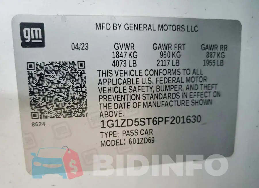 1G1ZD5ST6PF201630 Photo# 12