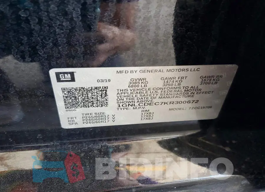 1GNLCDEC7KR300672 Photo# 12