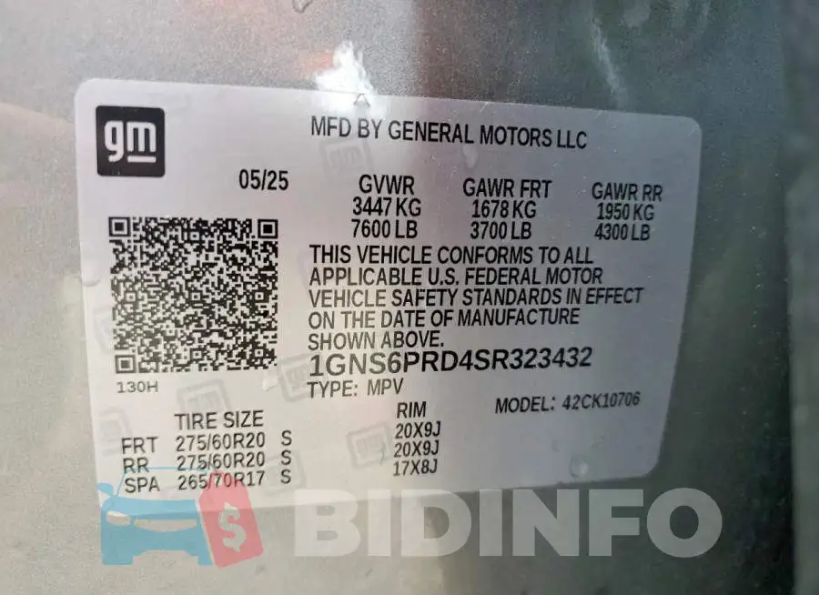 1GNS6PRD4SR323432 Photo# 13