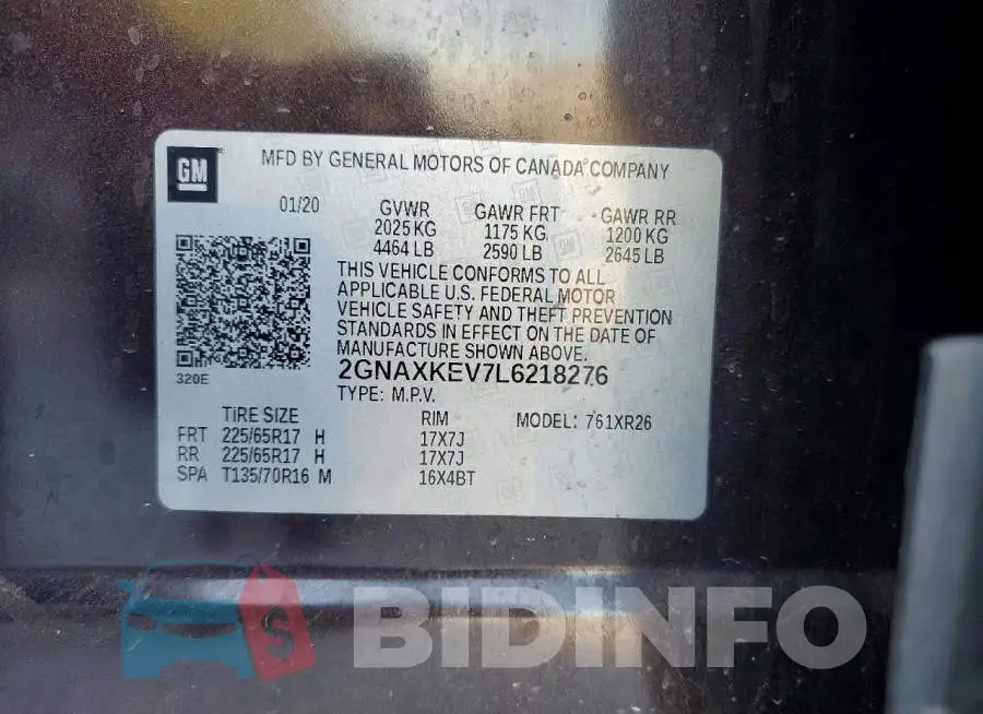 2GNAXKEV7L6218276 Photo# 13