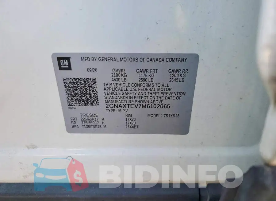 2GNAXTEV7M6102065 Photo# 13