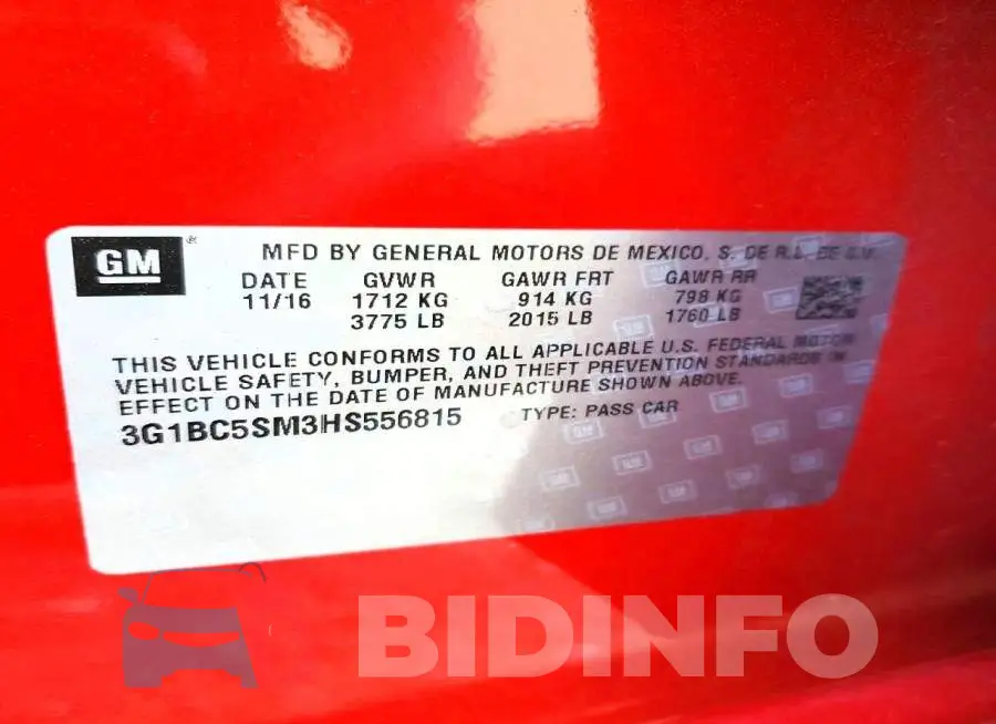 3G1BC5SM3HS556815 Photo# 12