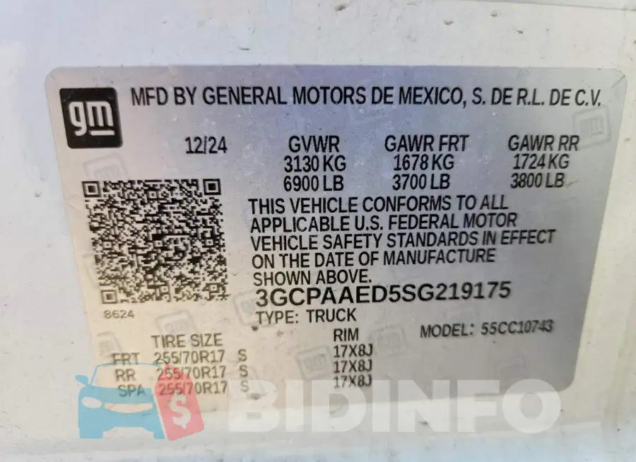 3GCPAAED5SG219175 Photo# 12