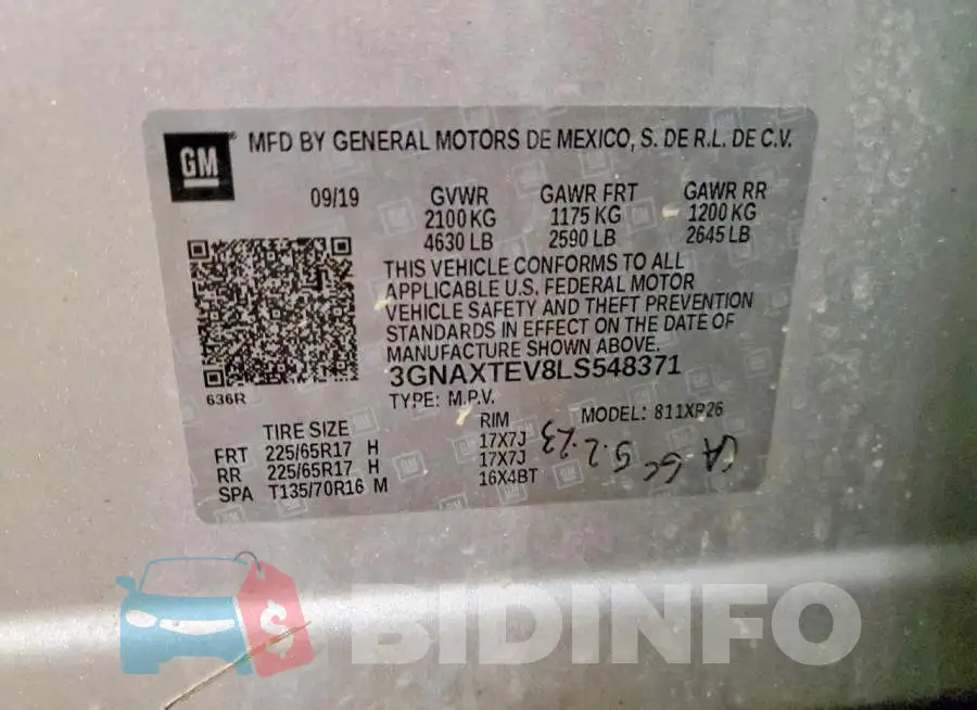 3GNAXTEV8LS548371 Photo# 13
