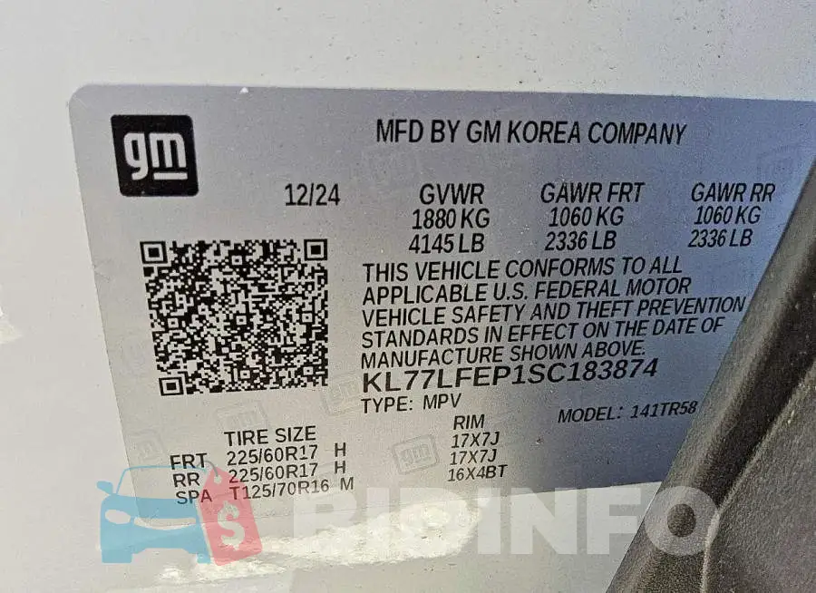 KL77LFEP1SC183874 Photo# 12