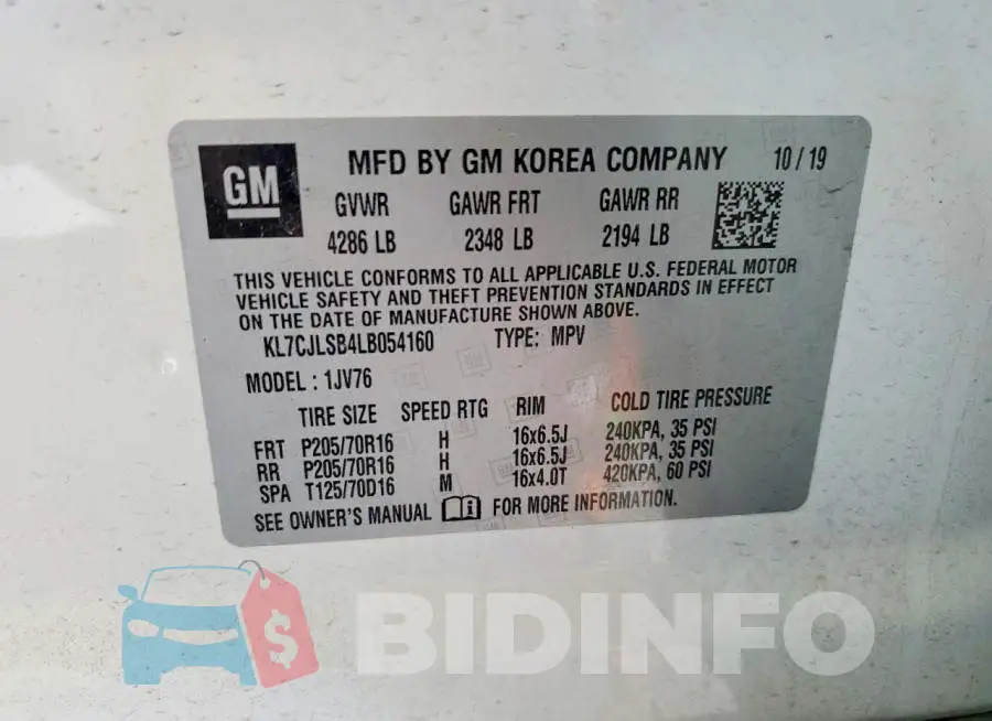 KL7CJLSB4LB054160 Photo# 12