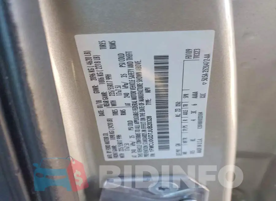 1FMCU0GD7JUB20328 Photo# 12