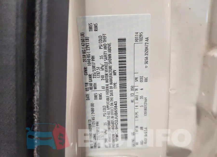 1FMCU9HD2JUB65843 Photo# 13