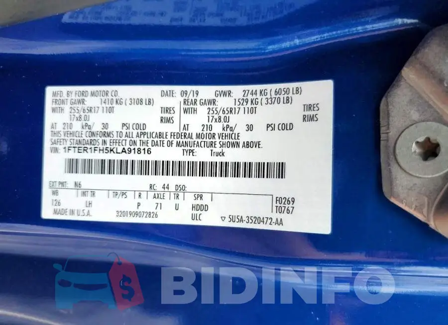 1FTER1FH5KLA91816 Photo# 12