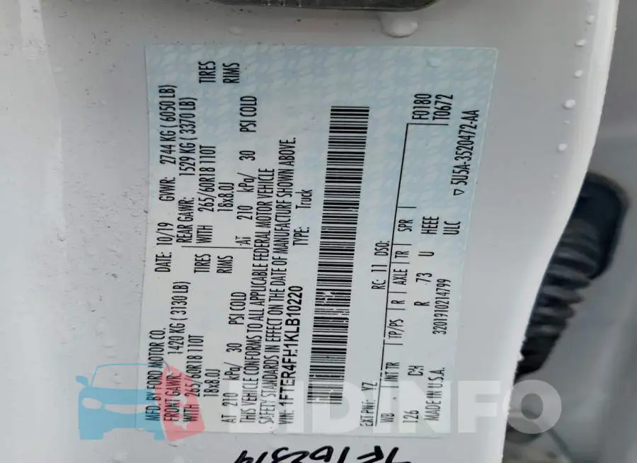 1FTER4FH1KLB10220 Photo# 12