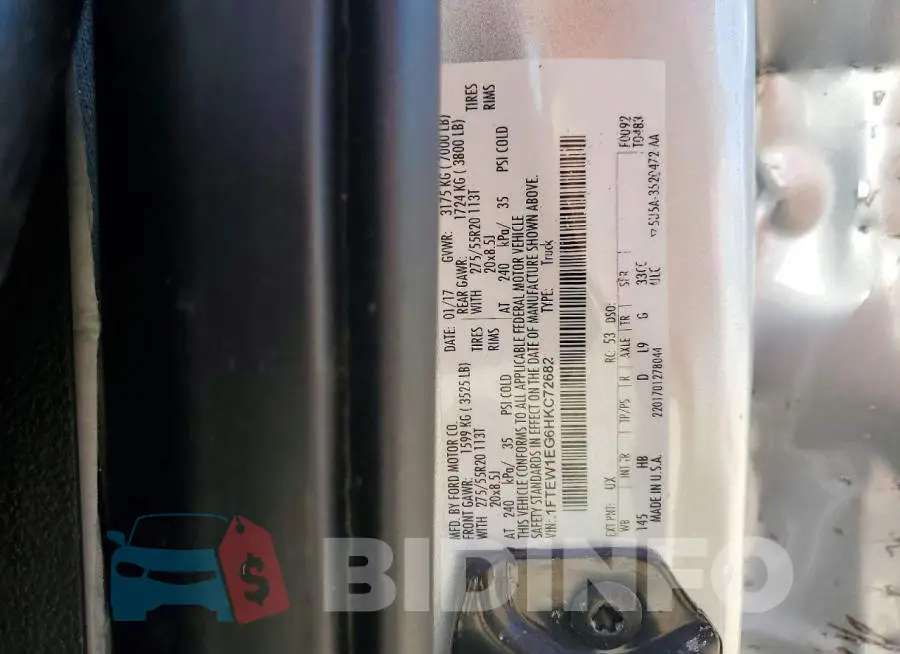 1FTEW1EG6HKC72682 Photo# 13