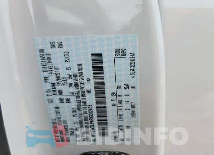 1FTEW2LP6RKD02435 Photo# 12