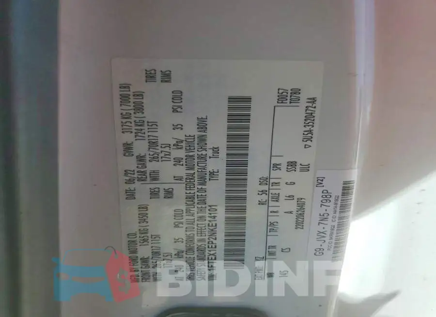 1FTEX1EP2NKE14101 Photo# 13