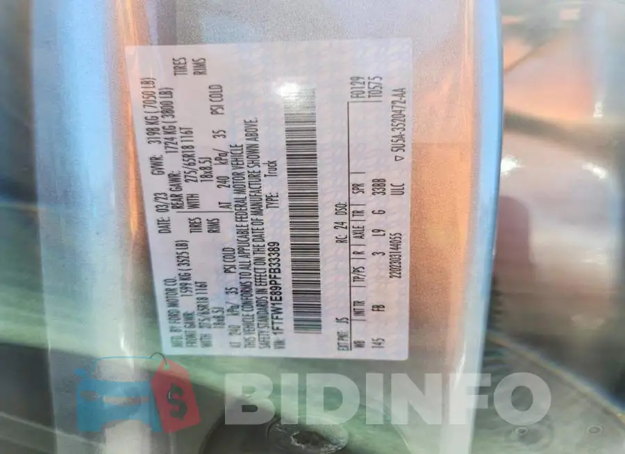 1FTFW1E89PFB33389 Photo# 12