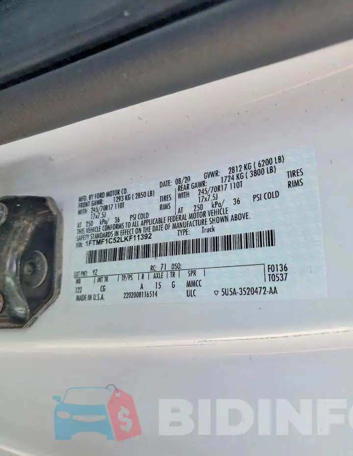 1FTMF1C52LKF11392 Photo# 12