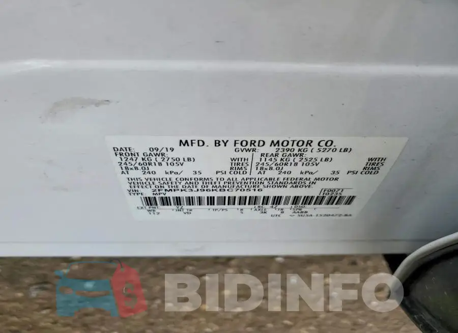 2FMPK3J96KBC70516 Photo# 13