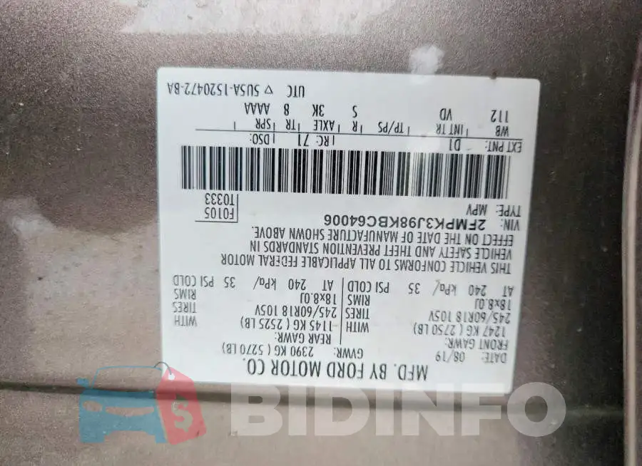 2FMPK3J98KBC64006 Photo# 13